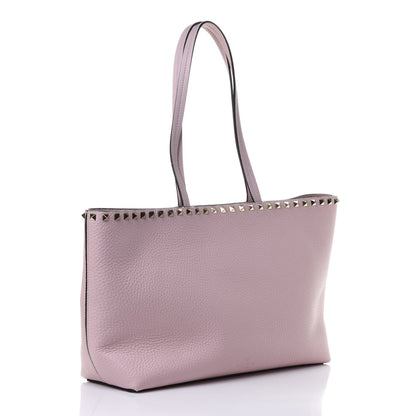 Valentino Garavani Grained Calfskin Small Rockstud Shoulder Tote Rose Quartz 2 of 4