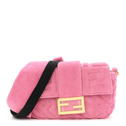 Fendi Terry Cloth Vitello Century Matte FF 1974 Embossed Belt Baguette Lollypop 1 of 9