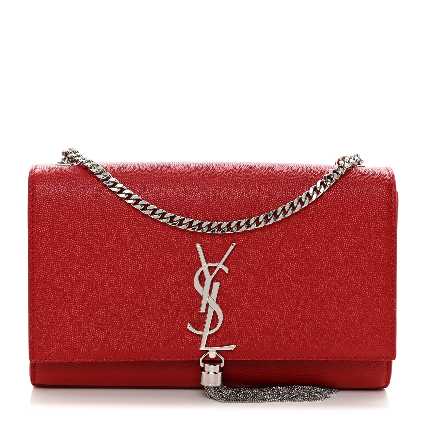 Grain De Poudre Medium Classic Monogram Kate Tassel Satchel Rouge Eros