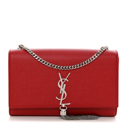 Saint Laurent Grain De Poudre Medium Classic Monogram Kate Tassel Satchel Rouge Eros 1 of 11
