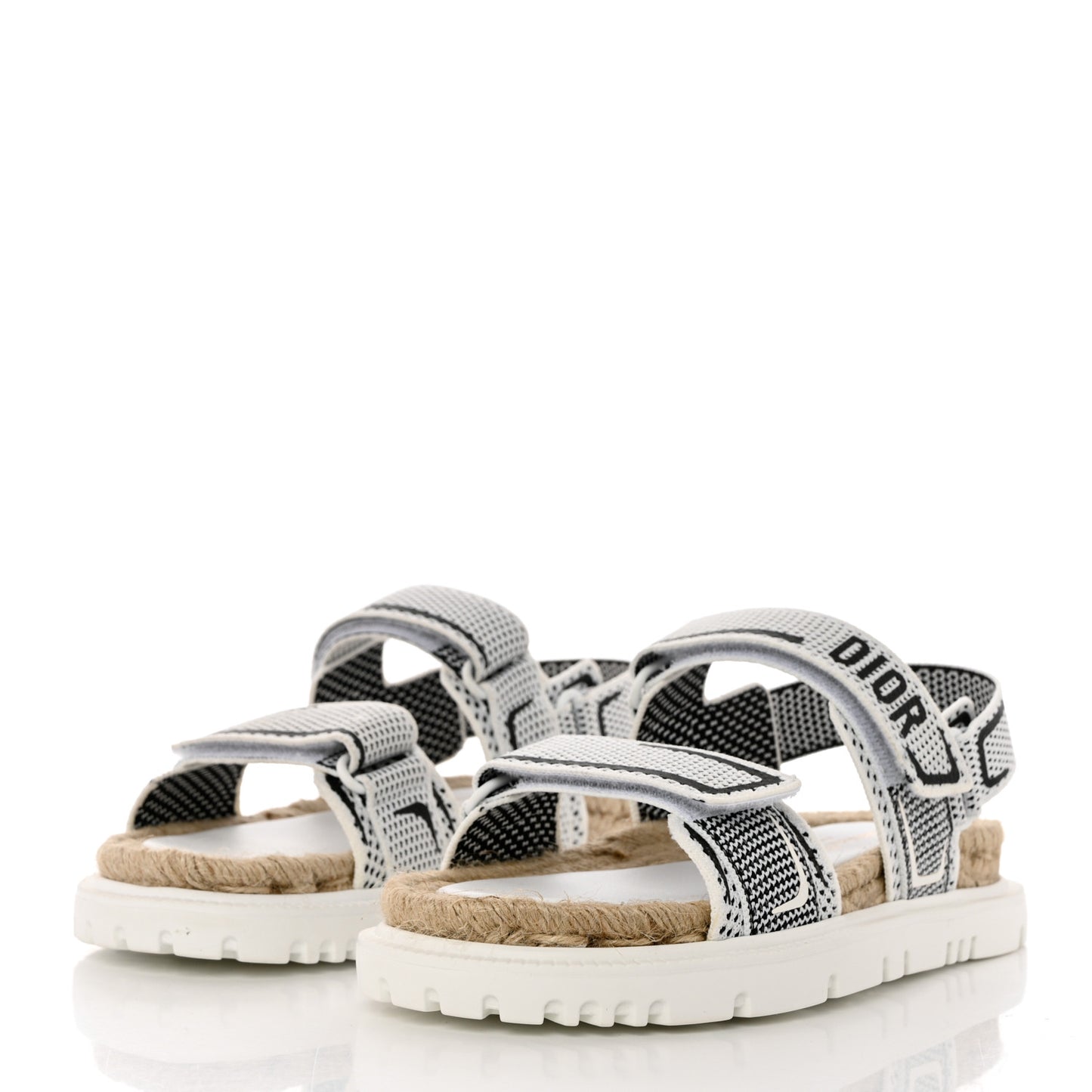 Technical Knit Jute Dioract 10mm Sandals 37 White Black
