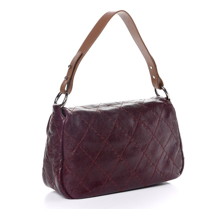 Chanel Glazed Calfskin Stitched On The Road Flap Plum 3 of 8
