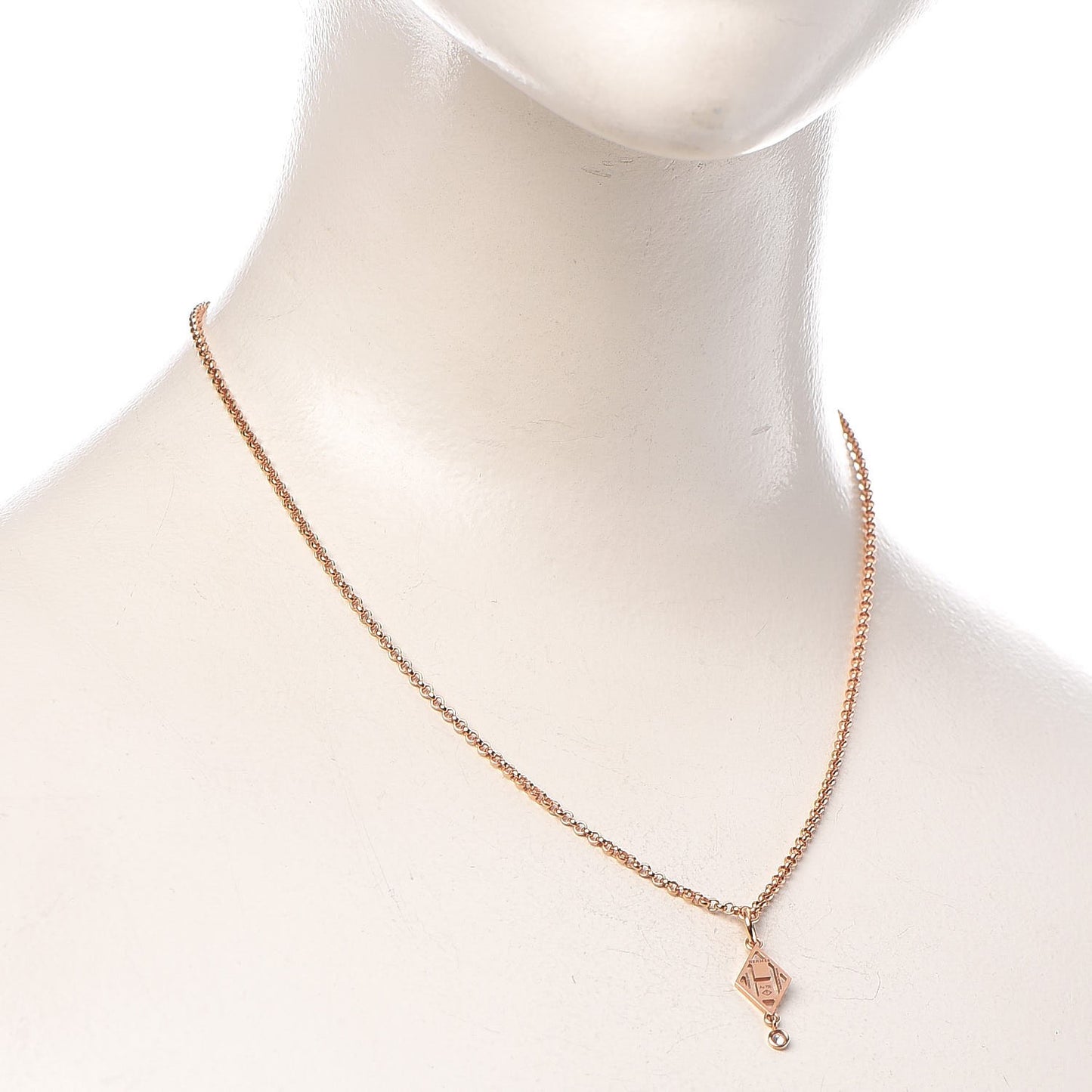 18K Rose Gold Diamond Gambade Pendant Necklace