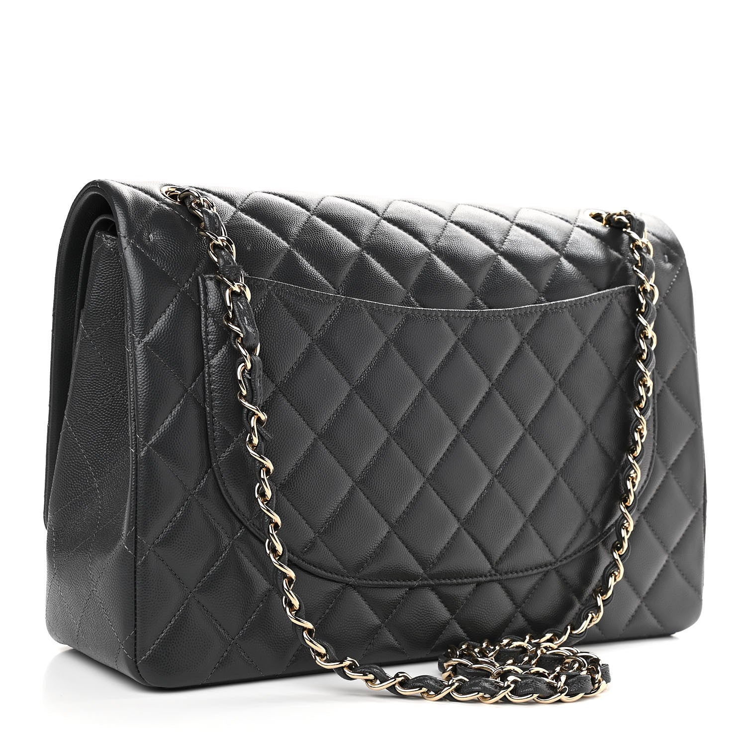 Chanel Caviar Quilted Maxi Double Flap Dark Grey 2 of 10