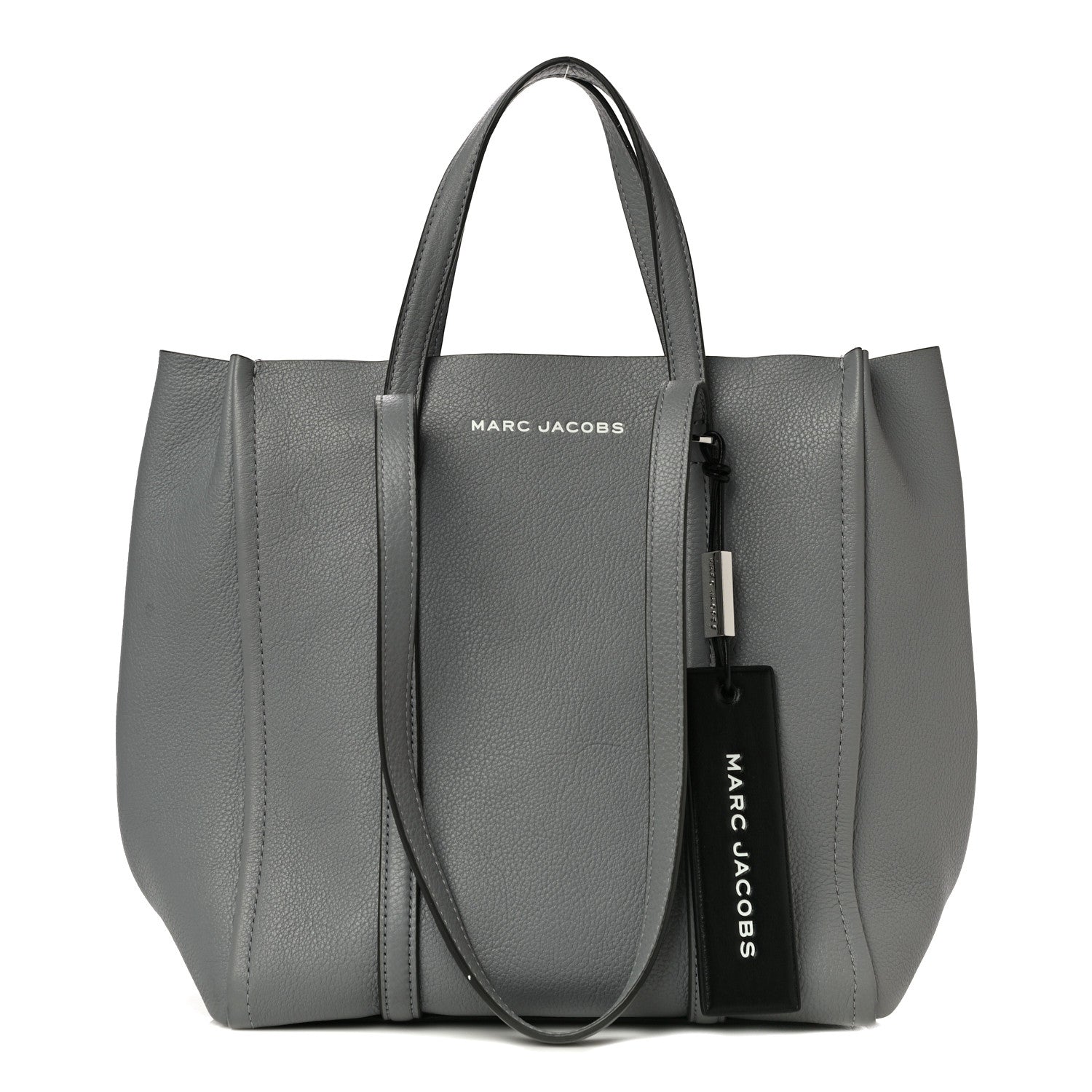 Marc Jacobs Grained Calfskin The Tag Tote Grey 1 of 11