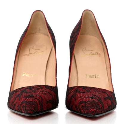 Christian Louboutin Lace Pigalle Follies 100 Pumps 38 Red 2 of 11