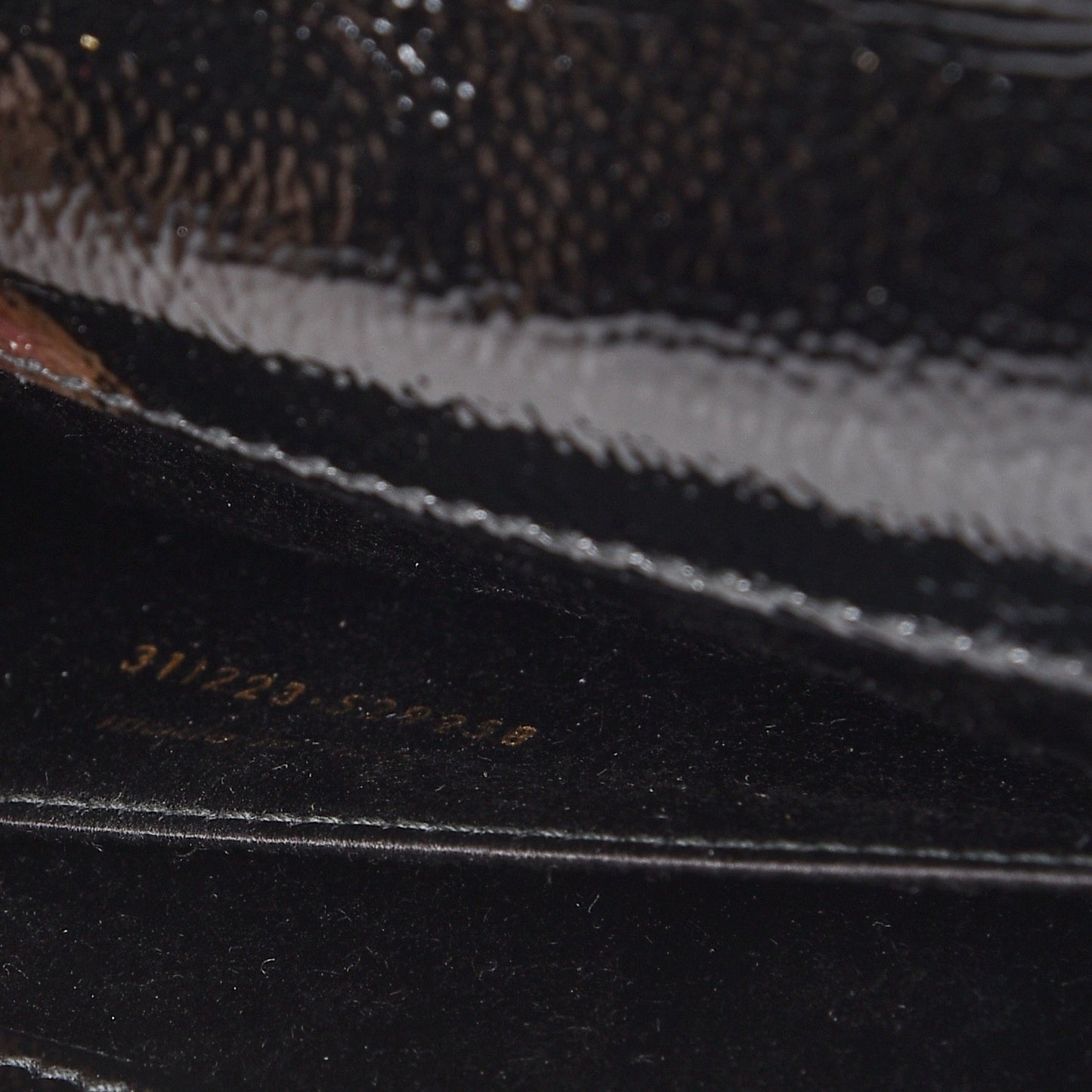Textured Patent Monogram Large Belle De Jour Clutch Black