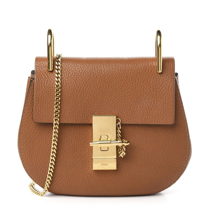 Chloe Grained Lambskin Mini Drew Shoulder Bag Caramel 1 of 9