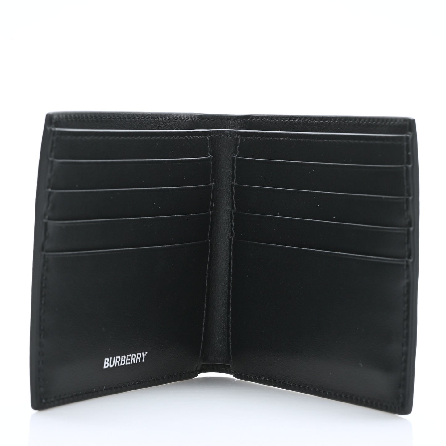 Calfskin Embossed Monogram Bi-Fold Wallet Black White