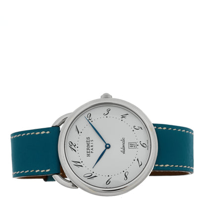 Hermes Stainless Steel Swift 41mm Arceau Automatic Watch Blue Jean 2 of 4