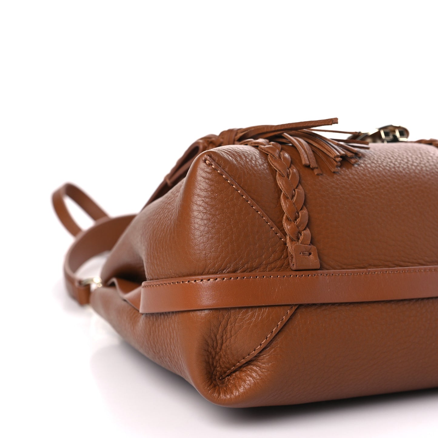 Grained Calfskin Medium Penelope Shoulder Bag Caramel