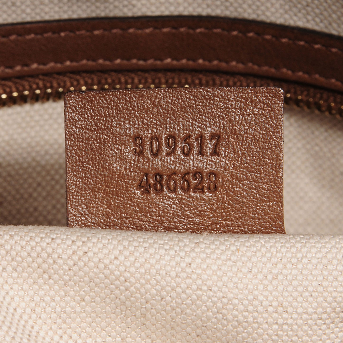 GG Supreme Monogram Margaux Calfskin Small Nice Top Handle Dome Bag Beige Ebony Acero