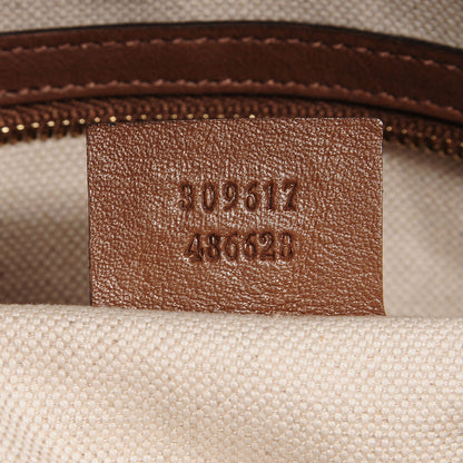 Gucci GG Supreme Monogram Margaux Calfskin Small Nice Top Handle Dome Bag Beige Ebony Acero 7 of 7