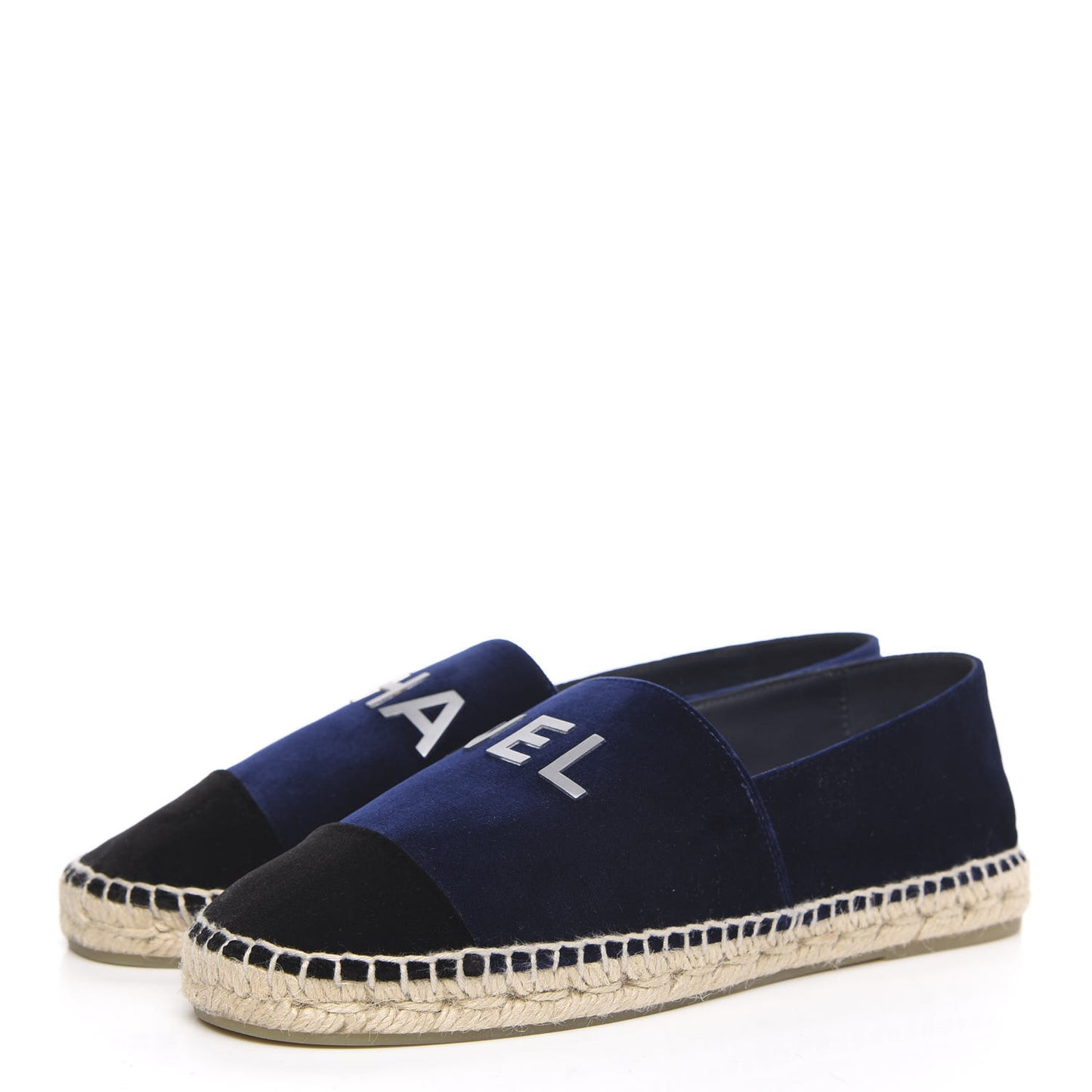 Velvet Logo Espadrilles 39 Navy Black