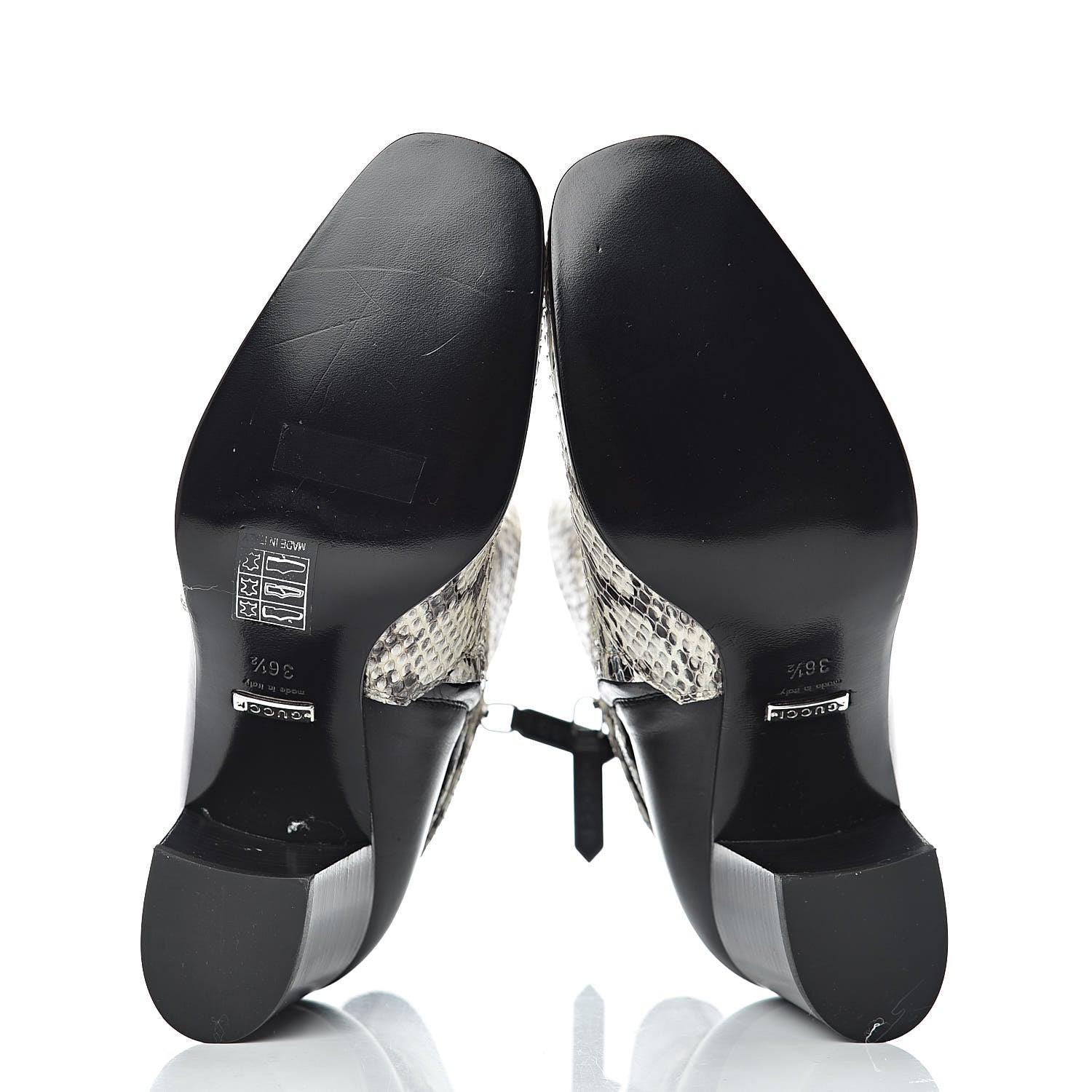 Gucci Elaphe Snakeskin Elizabeth Boots 36.5 Roccia Black 5 of 9