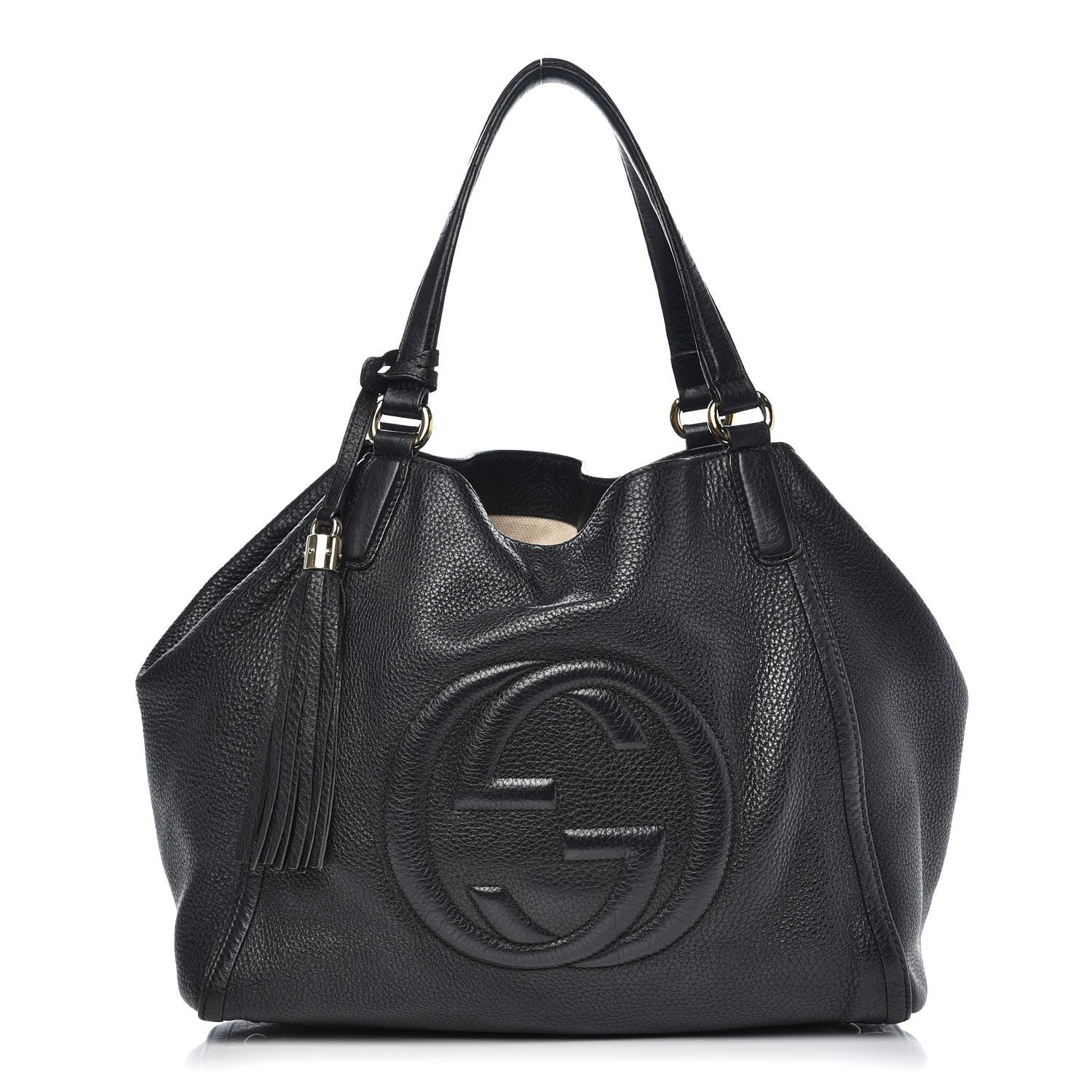 Gucci Pebbled Calfskin Medium Soho Shoulder Bag Black 1 of 14