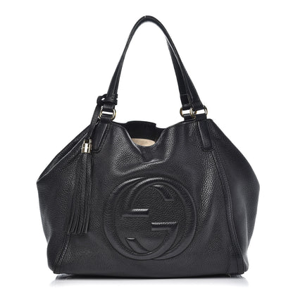 Gucci Pebbled Calfskin Medium Soho Shoulder Bag Black 1 of 14