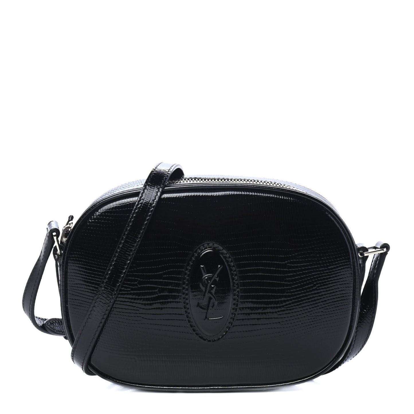Calfskin Lizard Embossed Le 61 Camera Bag Black