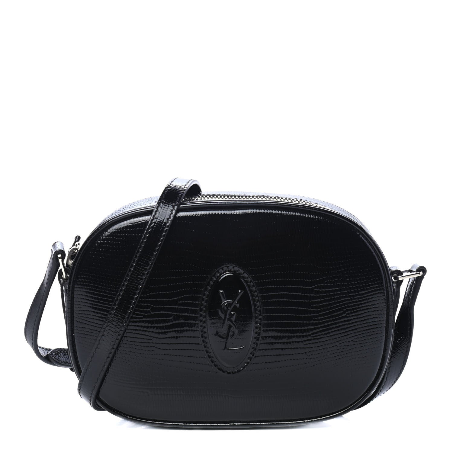 Saint Laurent Calfskin Lizard Embossed Le 61 Camera Bag Black 1 of 4