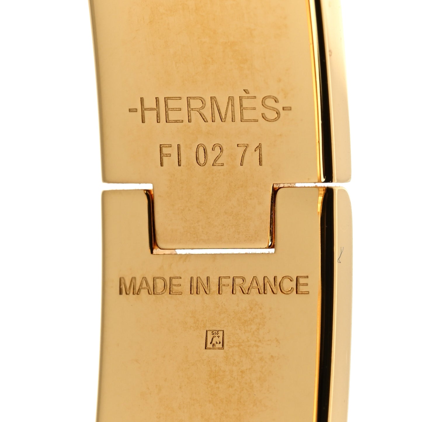 Enamel Narrow Clic Clac H Bracelet GM Marron Glace