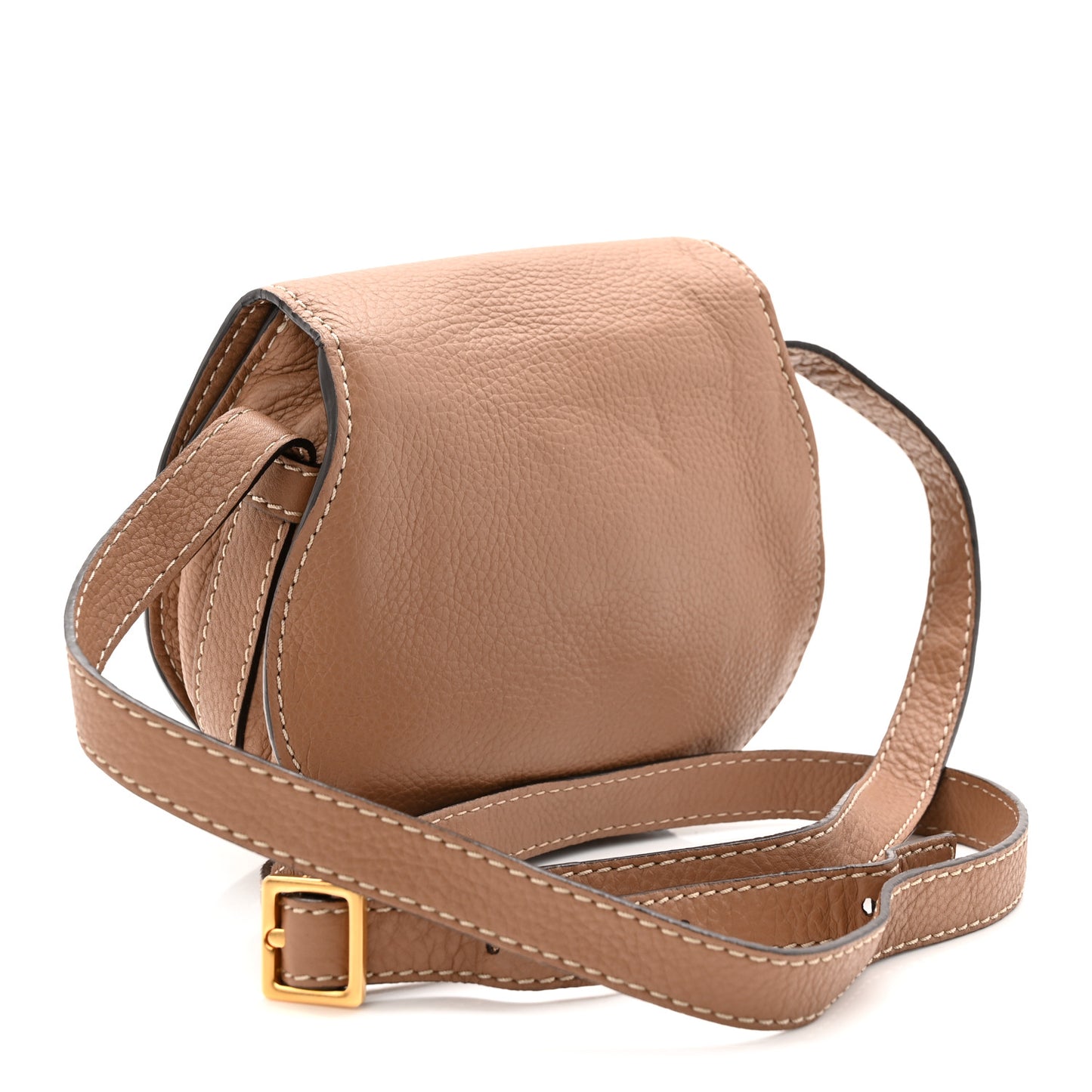 Calfskin Mini Marcie Round Crossbody Bag Nut