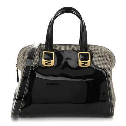 Fendi Patent Canvas Small Chameleon Tote Black 1 of 10
