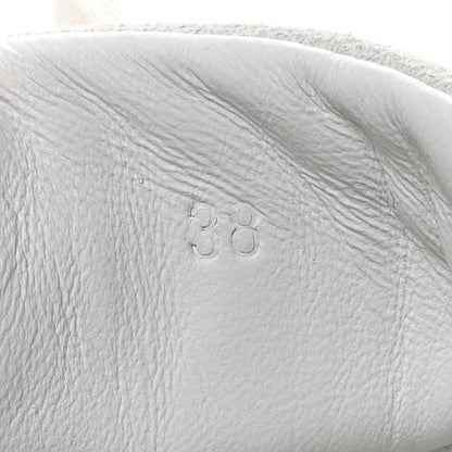 Hermes Goatskin Suede Goatskin Bouncing Sneakers 38 White Black 8 of 9