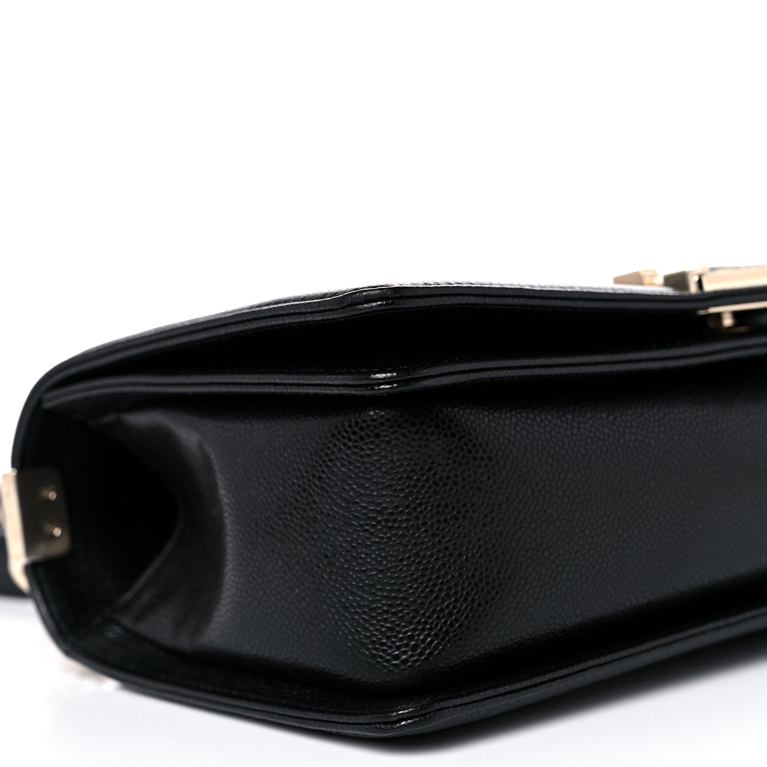 Chanel Caviar Chevron Quilted Medium Boy Flap Black 8 of 10