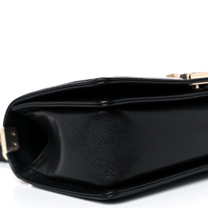 Chanel Caviar Chevron Quilted Medium Boy Flap Black 8 of 10