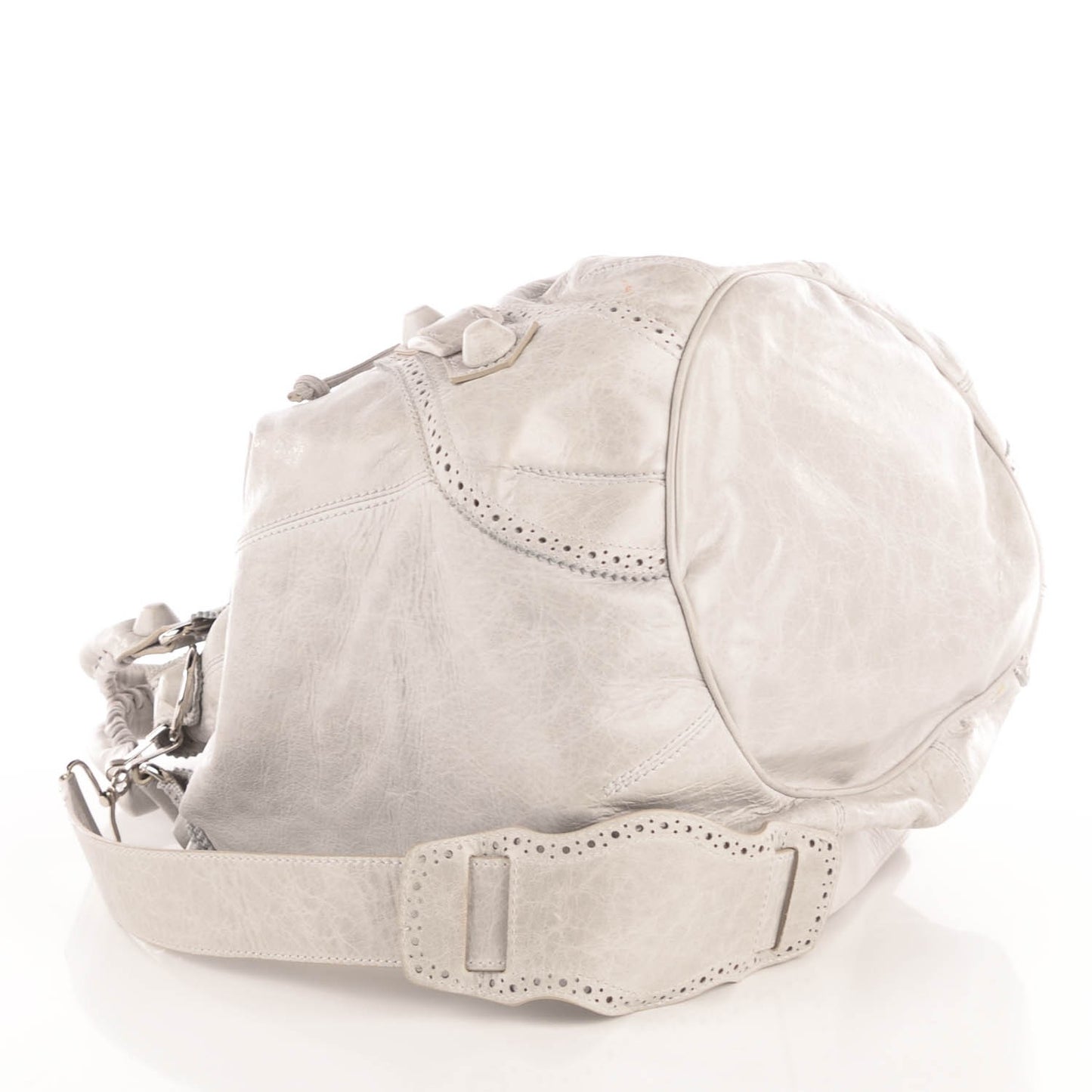 Agneau Giant Brogues Hardware Pompon Argent