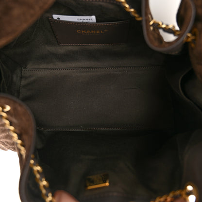 Chanel Suede Quilted Small Chanel 25 Handbag Dark Brown 5 of 10