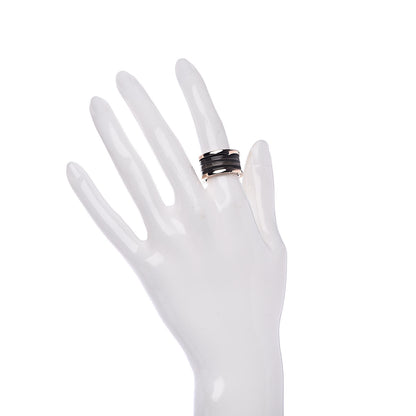 Bulgari 18K Rose Gold Brown Marble B.Zero1 4 Band Ring 52 6 2 of 6