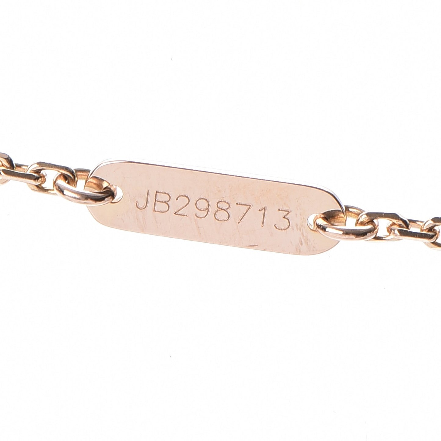18K Rose Gold Diamond Mother of Pearl Vintage Alhambra Pendant Necklace