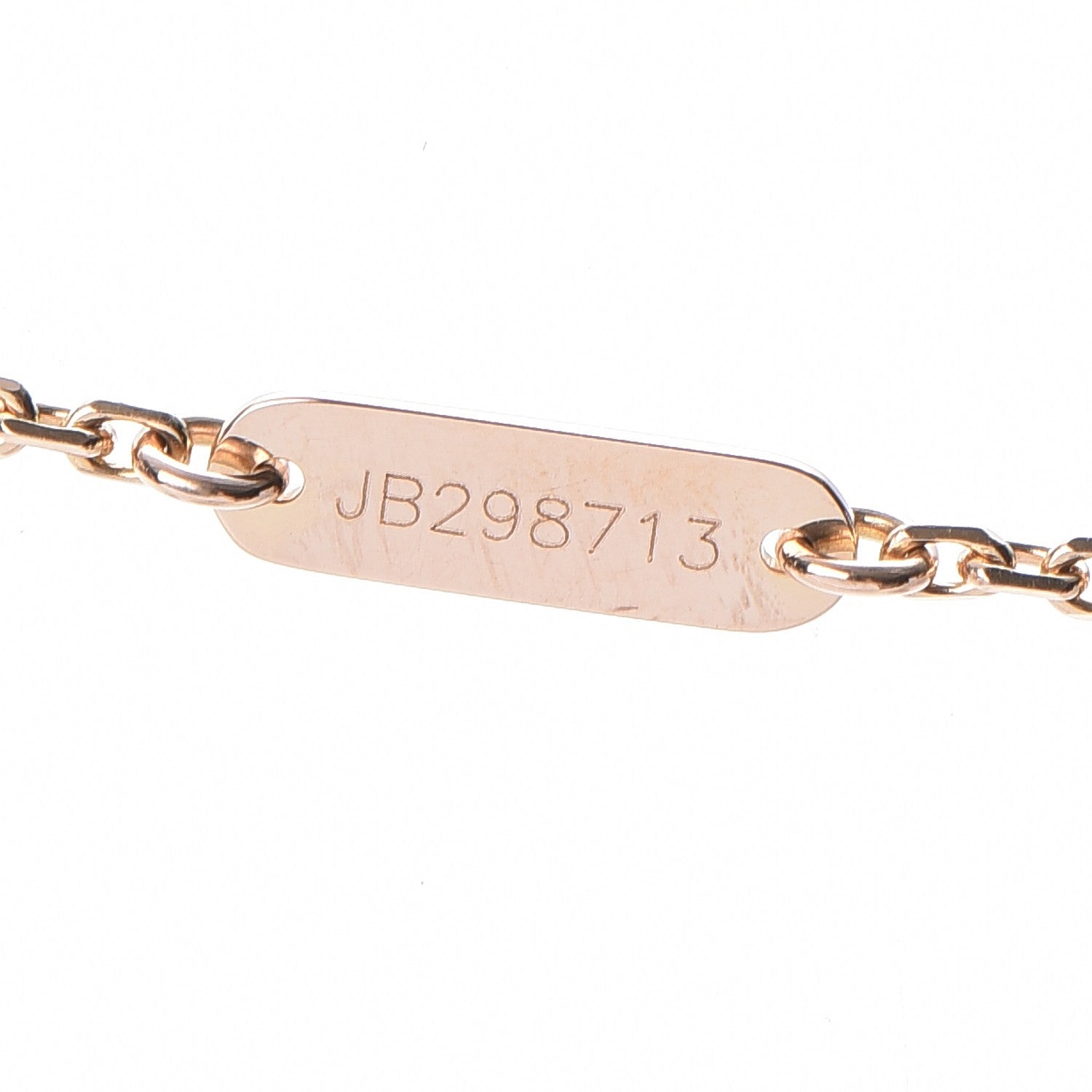 Van Cleef & Arpels 18K Rose Gold Diamond Mother of Pearl Vintage Alhambra Pendant Necklace 7 of 8