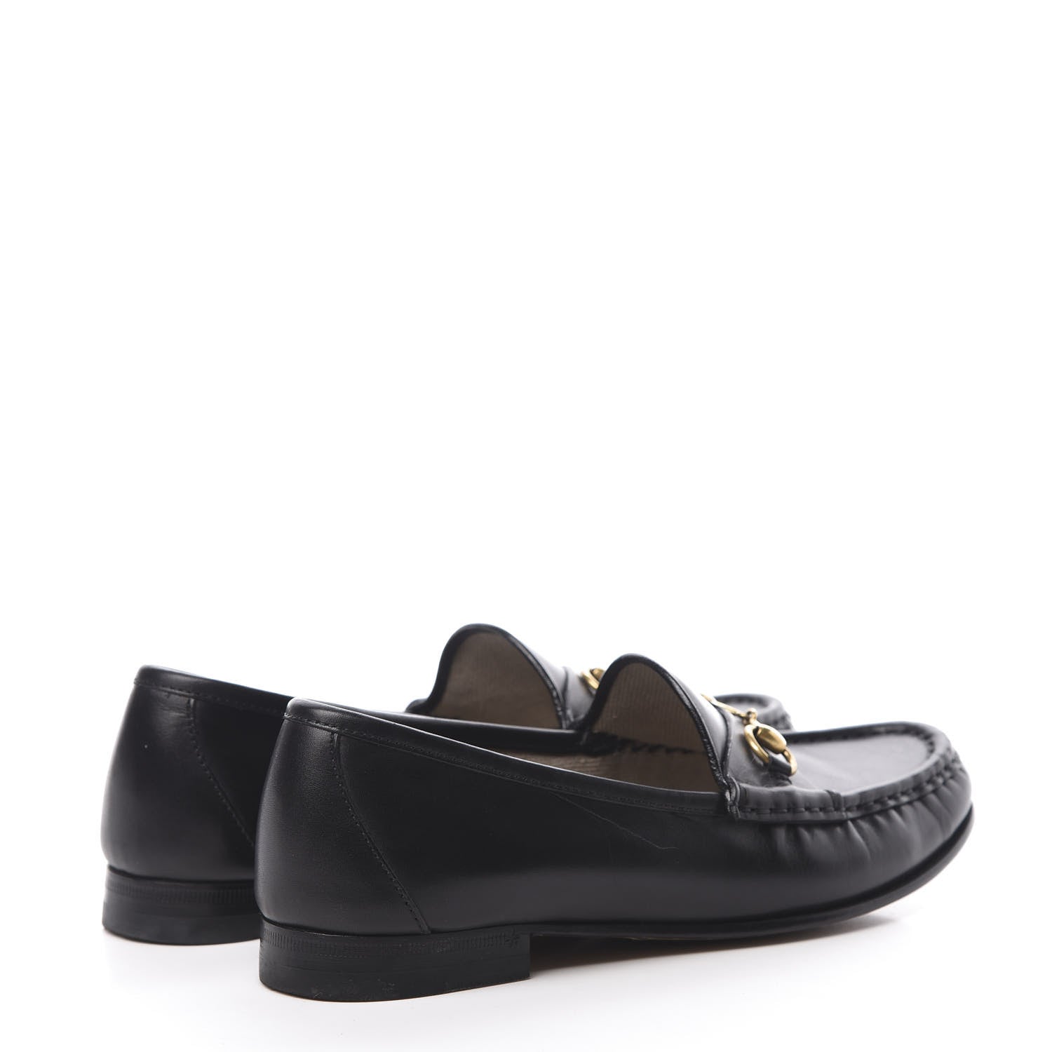 Gucci Calfskin Womens 1953 Horsebit Loafers 37.5 Black 4 of 12