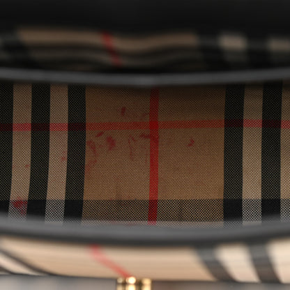 Burberry Grainy Calfskin Vintage Check Note Crossbody Bag Black 10 of 11