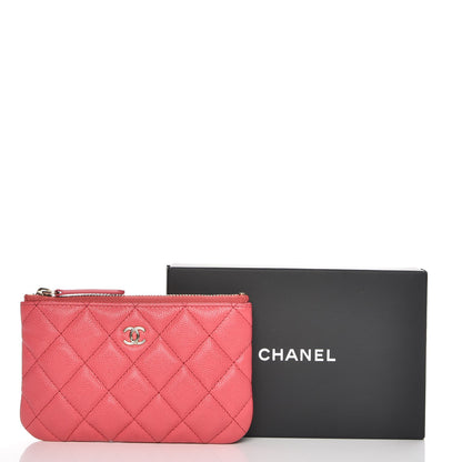 Chanel Caviar Quilted Small Cosmetic Case Dark Pink 8 of 8