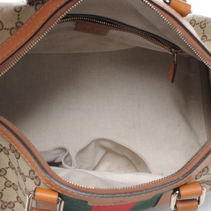 Gucci Monogram Vintage Web Medium Boston Tan 5 of 11
