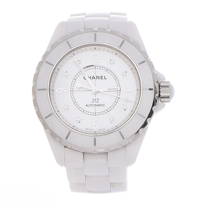 Chanel Stainless Steel Ceramic Diamond 38mm J12 Automatic Watch White 1 of 8
