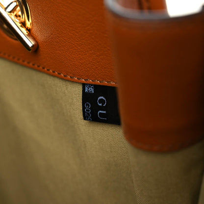 Gucci Vintage Canvas Calfskin Web Large Rajah Chain Tote Sand Light Cuir 12 of 12