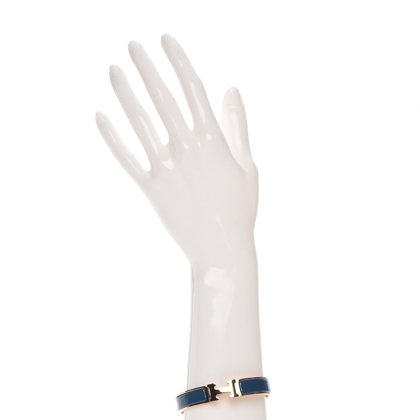 Narrow Enamel Clic Clac H Bracelet GM Bleu De Genes