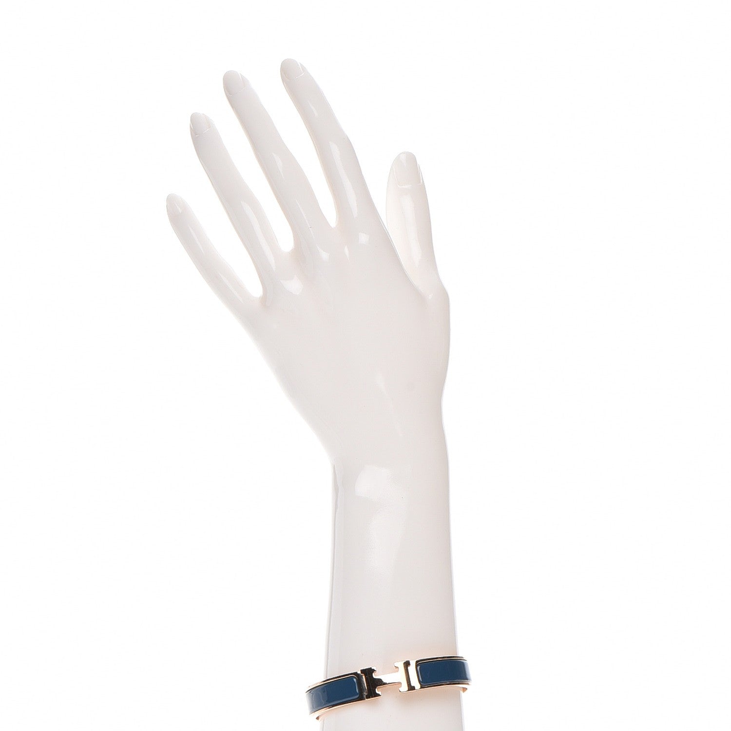 Hermes Narrow Enamel Clic Clac H Bracelet GM Bleu De Genes 2 of 5