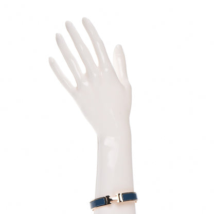 Hermes Narrow Enamel Clic Clac H Bracelet GM Bleu De Genes 2 of 5