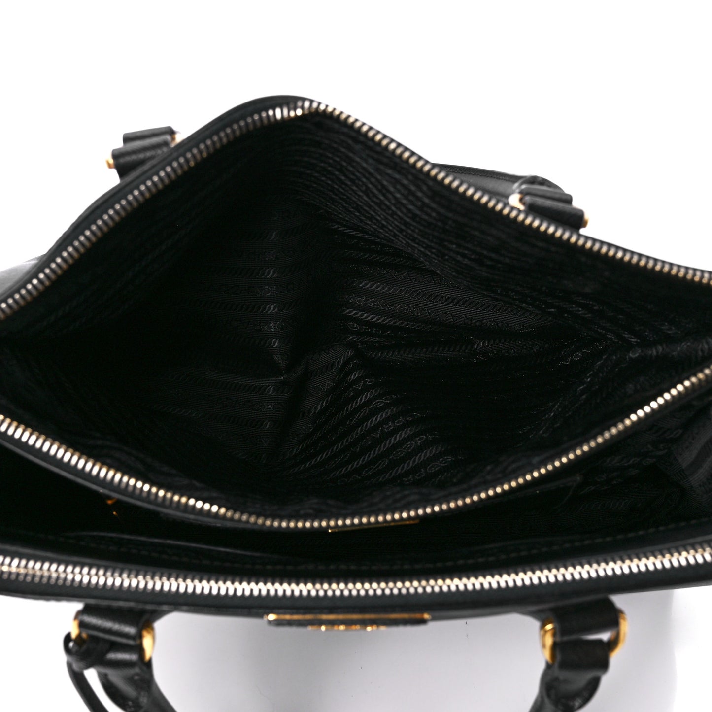 Saffiano Medium Galleria Double Zip Tote Black