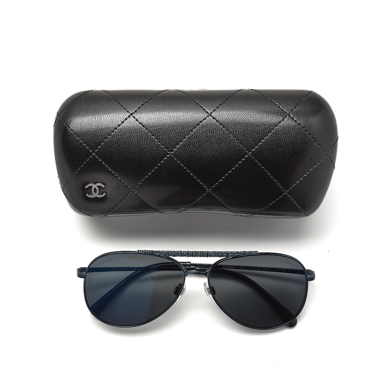 Aviator Metallic Pilot Sunglasses 4231 Dark Blue