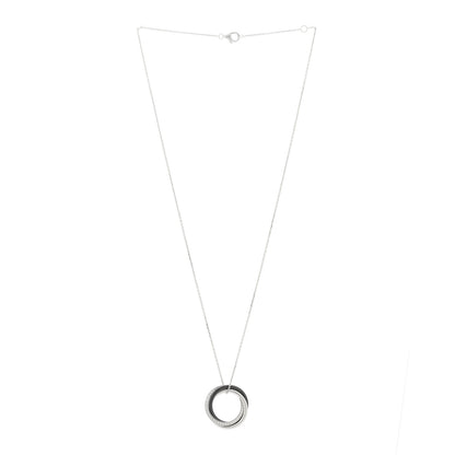 Cartier 18K White Gold Black Ceramic Diamond Trinity Pendant Necklace 3 of 6