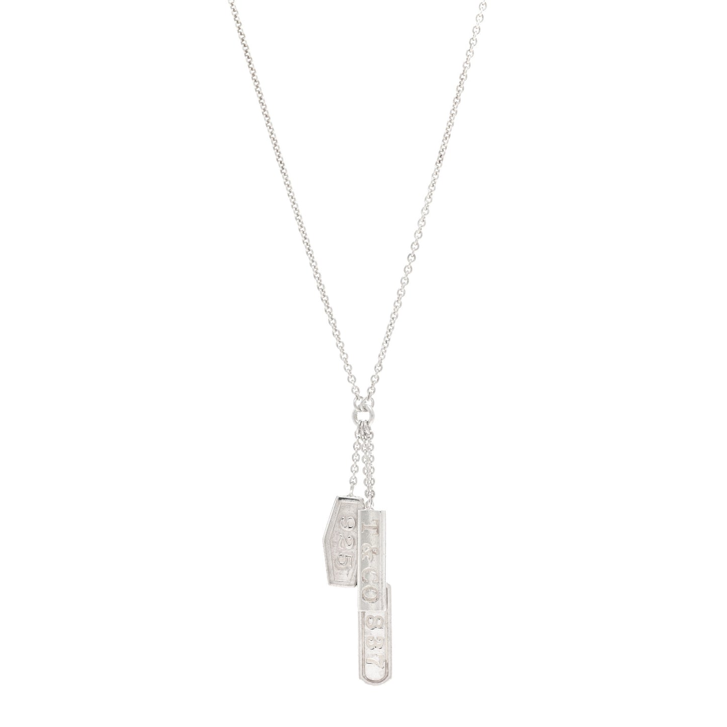 Sterling Silver 1837 Triple Tag Lariat Necklace