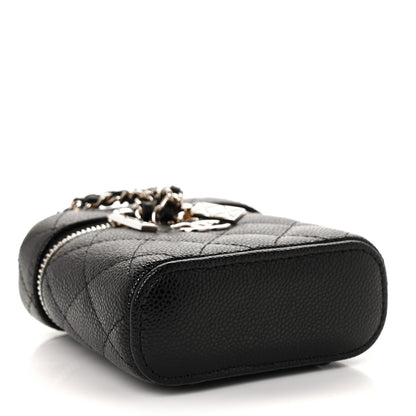 Chanel Caviar Quilted Small Handle With Care Vanity Case With Chain Black 4 of 9