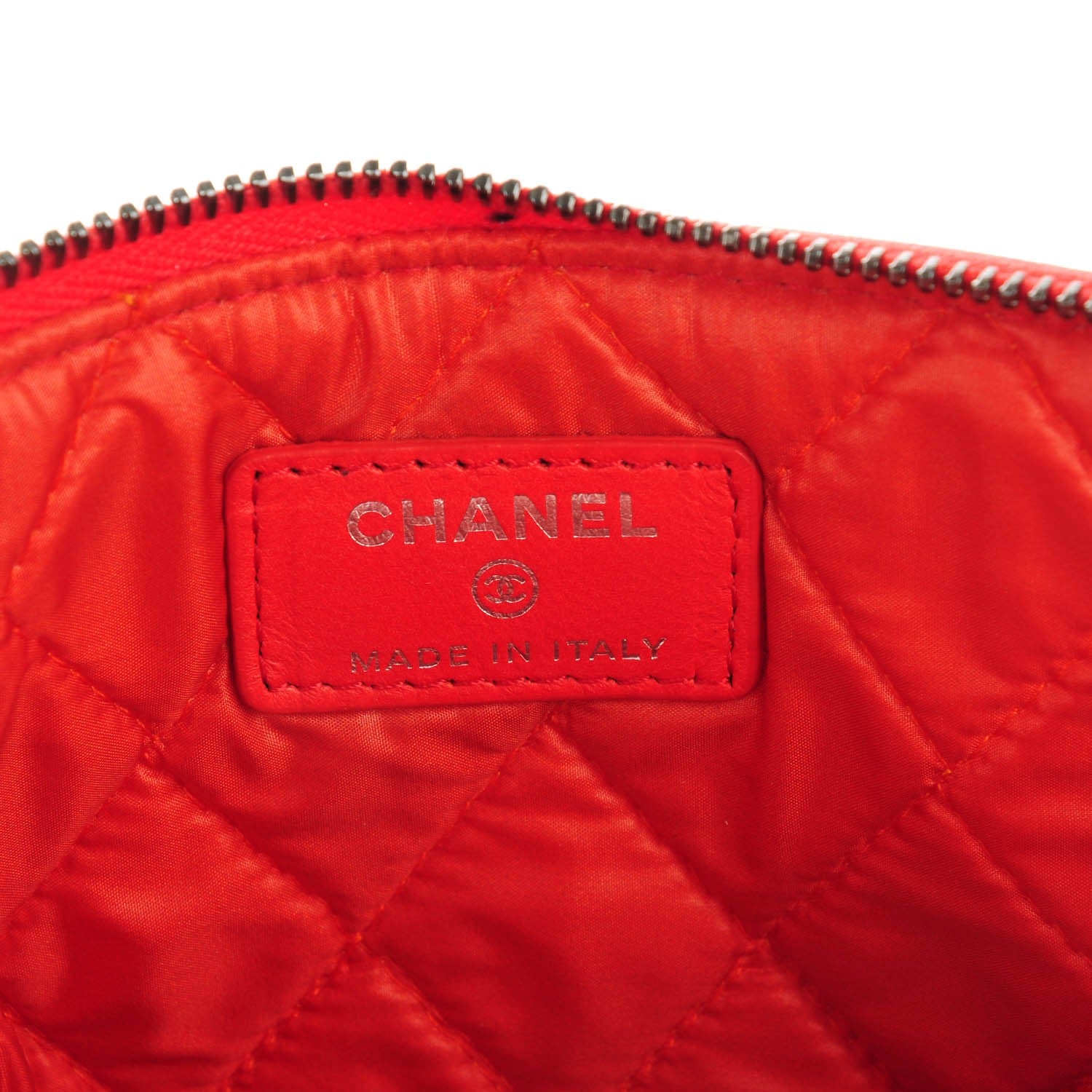 Chanel Lambskin Patent Quilted Medium Cosmetic Case Red 6 of 7