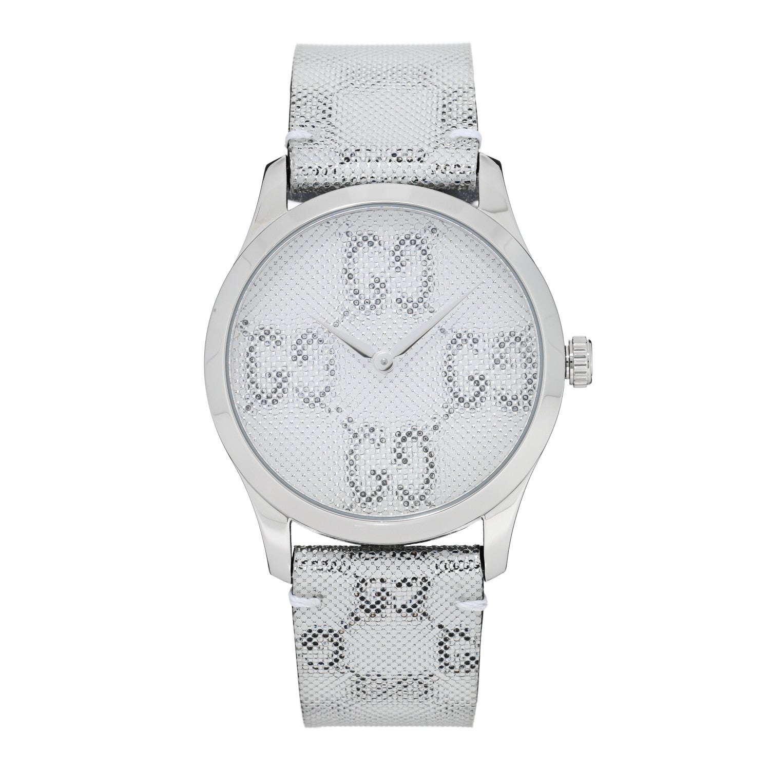 Gucci Stainless Steel Calfskin 38mm G-Timeless GG Hologram Quartz Watch 1 of 5
